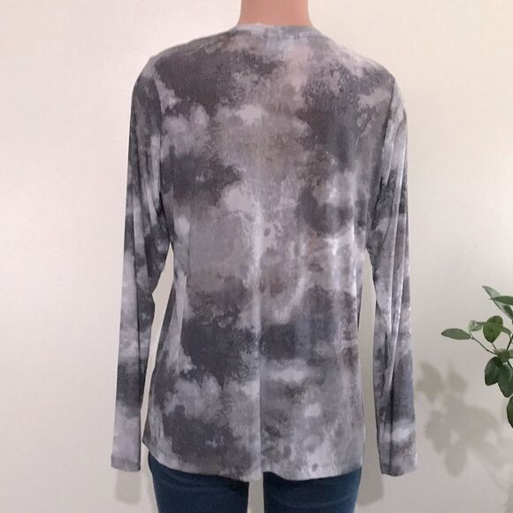 LOGO Layers by Lori Goldstein Tie- Dye Sheer Mesh Cardigan - Picture 5 of 7